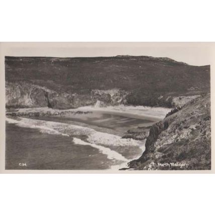 Porthmelgan Porth Melgan Cliff Overhead View Antique Welsh Postcard