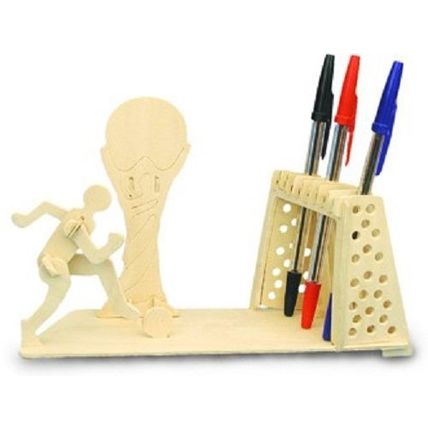 Woodcraft Construction Kit - High Quality - FOOTBALL PEN HOLDER