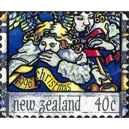 NEW ZEALAND, CHRISTMAS, Angel trumpets, blue 1996, 40c, #5