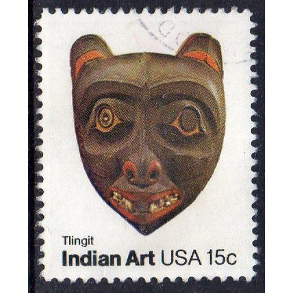 USA 1980 American Folk Art - Indian Masks - Tlingit 15c Used