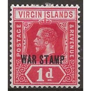 Virgin Islands 1916 SG79 1d Carmine WAR STAMP Mounted Mint .