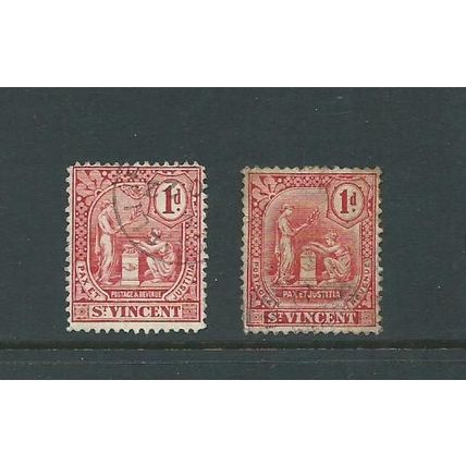 st.vincent stamps sg95 and sg103 sg 95 sg 103 used