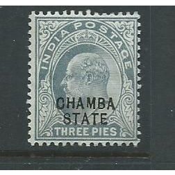 india stamps conventional states sg29 sg 29 chamba hm