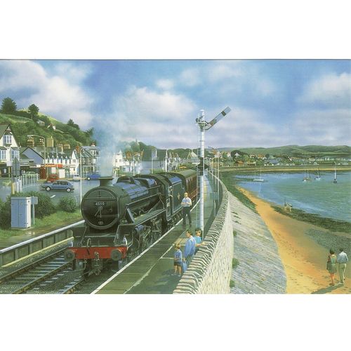 Railway Art Postcard LMS Stanier Black 5 45110 Deganwy Loco BJ Freeman
