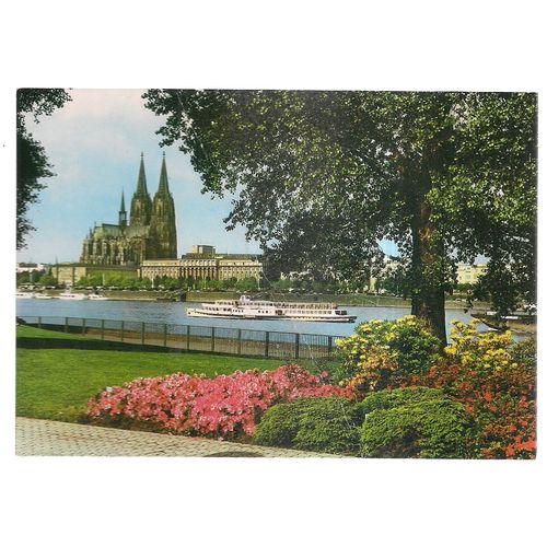 RHINE PARK, COLOGNE , unused vintage postcard =