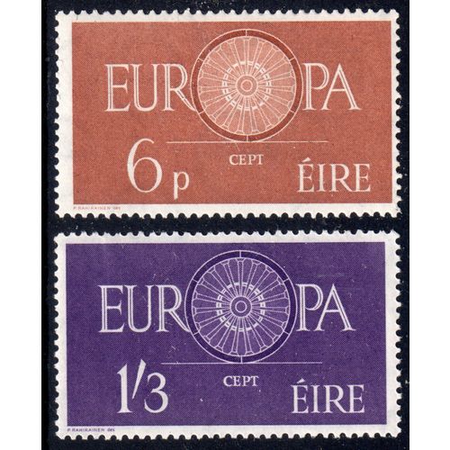 1960 Ireland Sg182 - Sg183 EUROPA. P.O. FRESH MINT NEVER HINGED (g228)