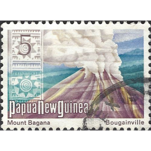 PAPUA NEW GUINEA, Mount Bagana, volcano, 1750 m, blue & violet 1973, 5c