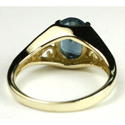 London Blue Topaz, (Concave Cut), 10KY Gold Ring, R005
