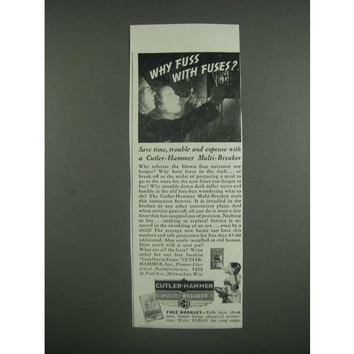 1946 Cutler-Hammer Multi-Breaker Ad - Why fuss with fuses?
