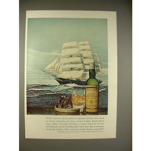 1966 Cutty Sark Scotch Whisky Ad - Scores of Brands