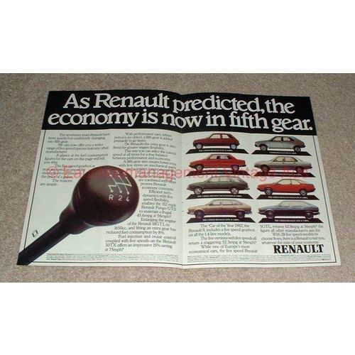 1982 2pg Renault Ad, 5GTL 14TS9 18GTL 18GTX 20TX 30TX+!