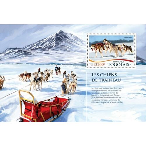 TOGO 2015 SHEET MNH SLEDGE DOGS PERROS DE TRINEO CHIEN DE TRAINEAUX HUNDEN 3A