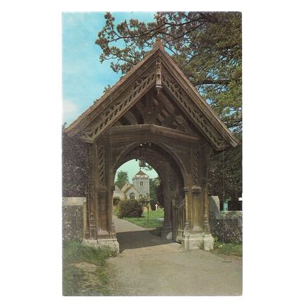 THE LYCH GATE, STOKE POGES CHURCH, BUCKINGHAMSHIRE unused vintage postcard =