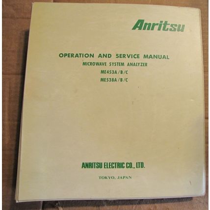 Anritsu Microwave System Analyzer ME453A/B/C ME538A/B/C Operation+Service Manual