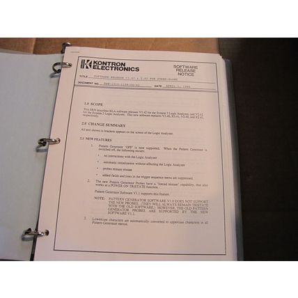Kontron Electronics Logic Analyzer Series III Operations LA-5000-03 3