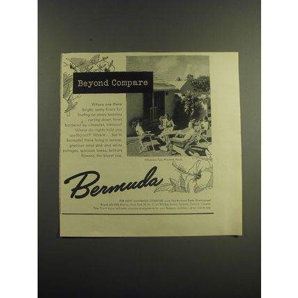 1949 Bermuda Tourism Advertisement - Beyond Compare