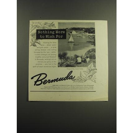 1949 Bermuda Tourism Ad - Nothing more to wish for