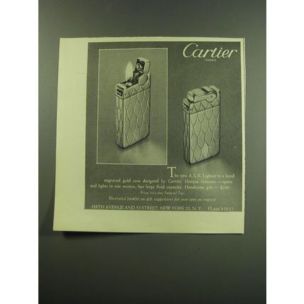 1949 Cartier A.S.R. Lighter Advertisement - Cartier Jewelers