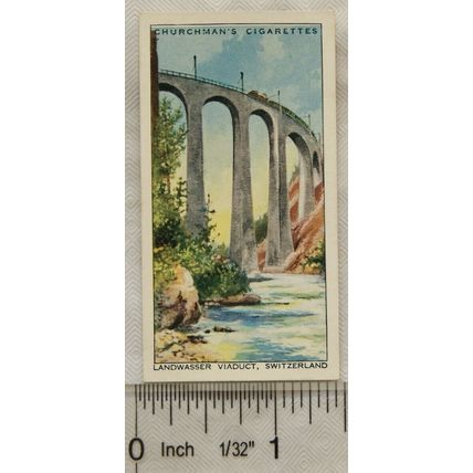1937 Churchman Wonderful Railway Travel No. 34 Landwasser Viaduct, Switzerland