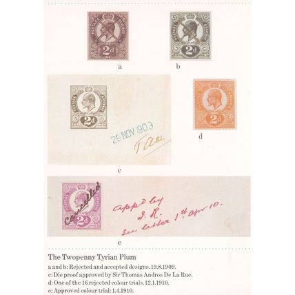 Twopenny Tyrian Plum Old British Stamp Proof Design Postcard