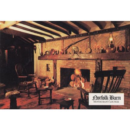 Norfolk Barn Restaurant Belton Great Yarmouth Fireside Postcard