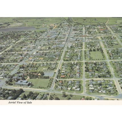 Aerial View of Sale East Gippisland Victoria Australian 1970s Postcard
