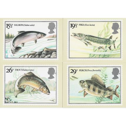 GB 1983 January PHQ M set of 4 British River Fishes