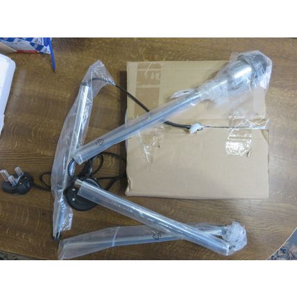 B&Q Glennon Floor Lamp Stand 42w 42 Watt Polished Metal