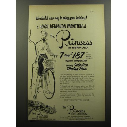 1956 The Princess Hotel of Bermuda Ad - Wonderful new way to enjoy your holidays