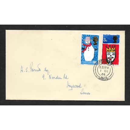 GREAT BRITAIN 1966 1st DEC CHRISTMAS 2 VAL SG 713 -714 PLAIN FIRST DAY COVER#3