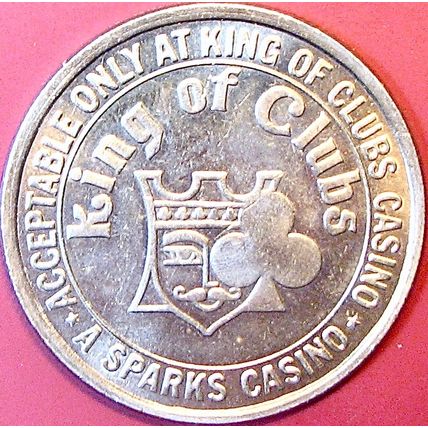 King Of Clubs. $1 Casino Token. Sparks, NV. P16.