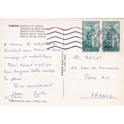 Padova Basilica S Antonio Italy Postcard posted 1982 VGC