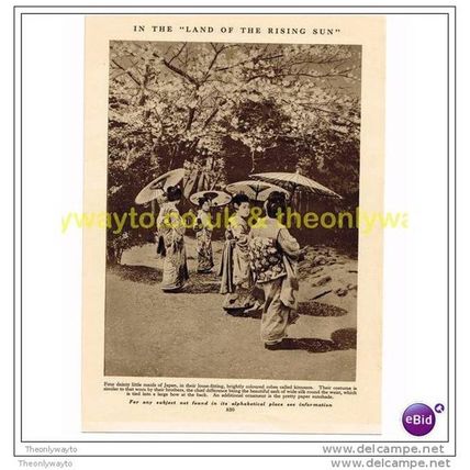 DAINTY MAIDS IN KIMONOS, JAPAN, BOOK ILLUSTRATION (PRINT), c1925