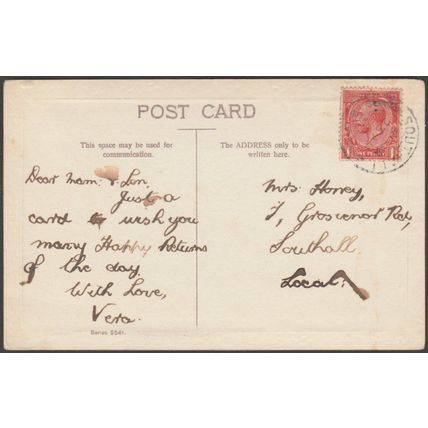 A Happy Birthday, 1920 - Postcard