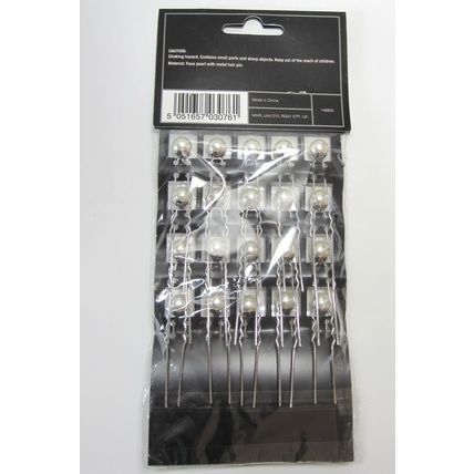 Single Pearl Hair Pin Ladies Womens Hair Accessory Bridal Prom Pack of 20