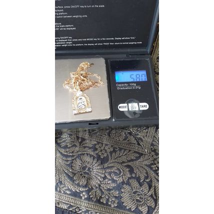 Vintage 1990-s 14 CT Rolled Gold Religious Pendant on Chain-Hallmarked 585 RG