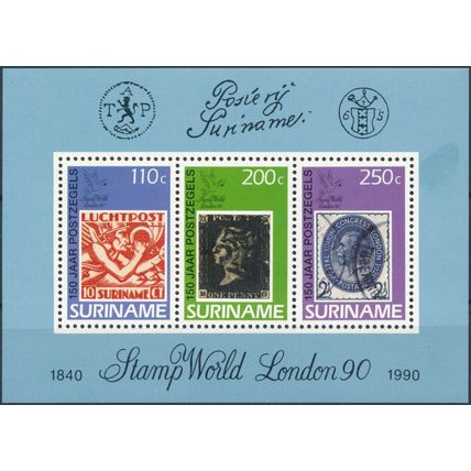 Stamp World London 90 Exhibition - Suriname 1990 - NM H - MiNr BL 53