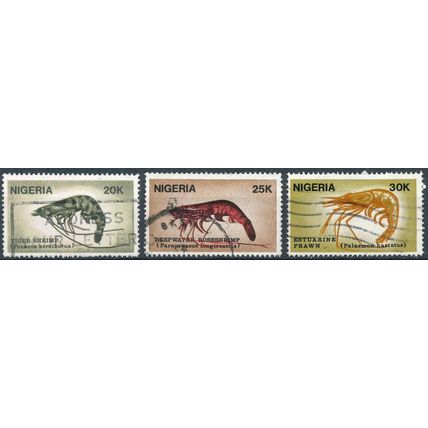 Shrimps: 3 Values - Nigeria 1988 - F H - SG 561/3