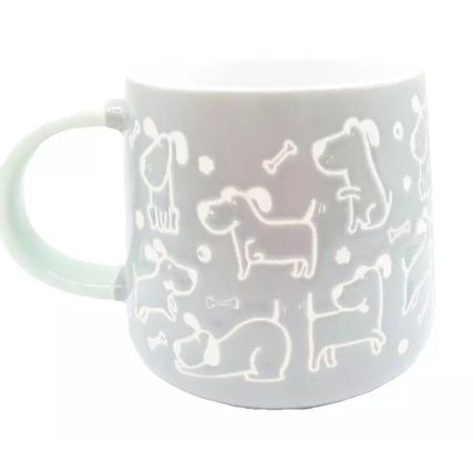 Dog Mug Ceramic Green Handle 8.5 CM Microwave & Dishwasher Proof Gift Canine