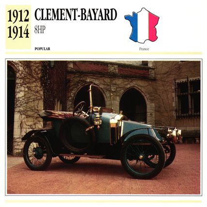 Collectors Club card. Classic Cars. Clement-Bayard 8HP