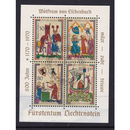 LIECHTENSTEIN 1970 800th ANNIV VON ESCHENBACH MINIATURE SHEET USED SG MS525