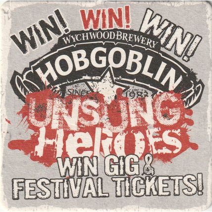 BEER MAT - WYCHWOOD BREWERY - HOBGOBLIN UNSUNG HEROES - (Cat No 066) - (2017)