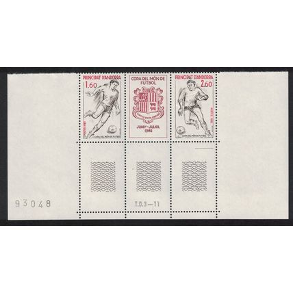 Andorra Fr. World Cup Football Championship Spain 2v CN Strip 1982 MNH
