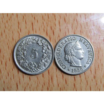 Switzerland 1938 5 Rappen Coin