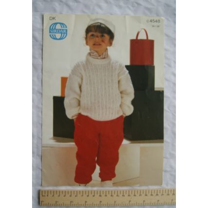 Vintage: Sirdar 4548 sweater, DK, 24-38 inch, 61-97 cm