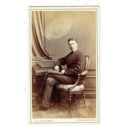 Victorian cdv photo young man seated legs crossed Southampton photographer