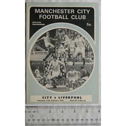 1973 programme Manchester City v. Liverpool