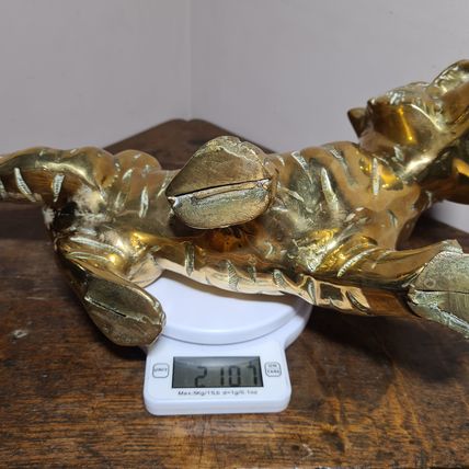 Large Vintage Brass Tiger Figure