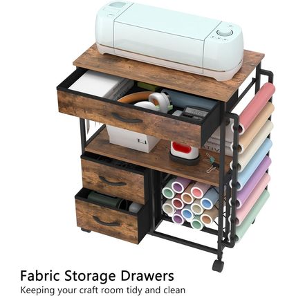Storage Cart Compatible with Cricut Machines Stand Cutting Machine Stand with Dr