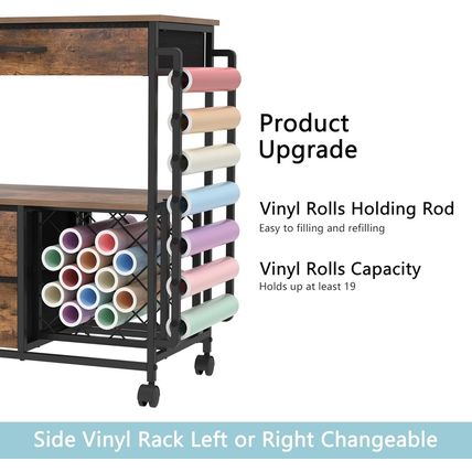 Storage Cart Compatible with Cricut Machines Stand Cutting Machine Stand with Dr
